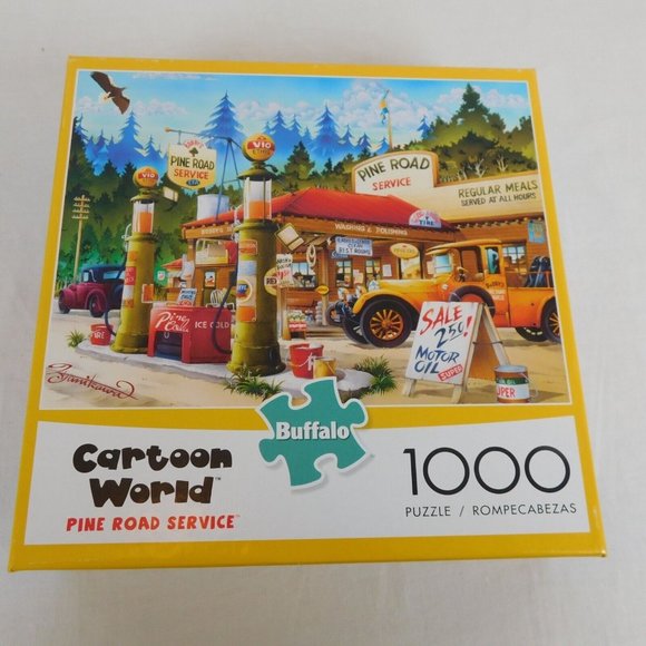 Buffalo Games Jigsaw Puzzle Cartoon World Pine Road Service 1000 Piece Complete - Picture 5 of 8